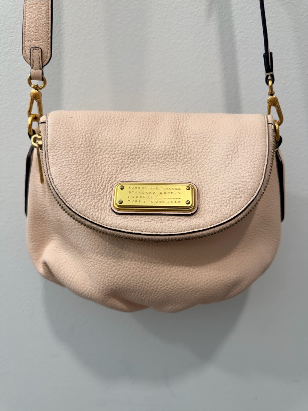 Marc By Marc Jacobs  Mini Natasha Pale Blush Pebbled Leather Crossbody
